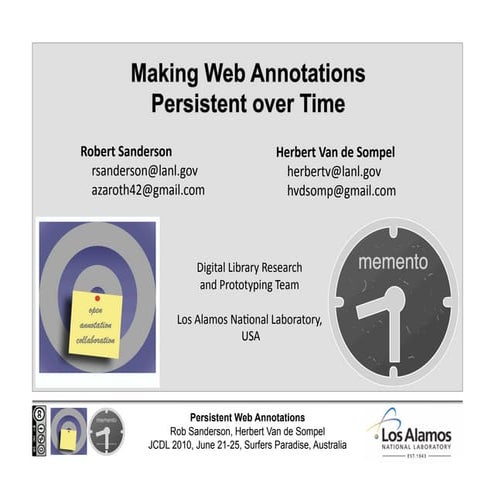 Making Web Annotations Persistent over Time