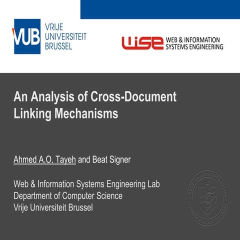 An Analysis of Cross-Document Linking Mechanisms