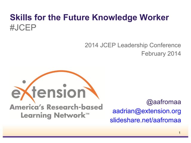 Skills for the Future Knowledge Worker
