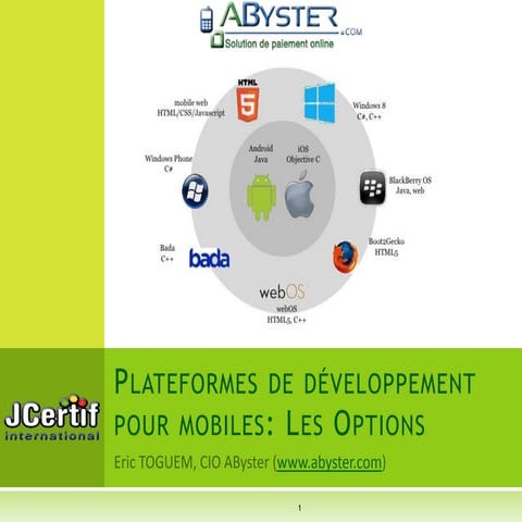 Plateformes de développement d’applications mobiles