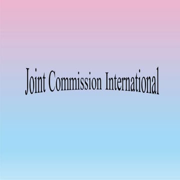 Joint commission international(JCI) 