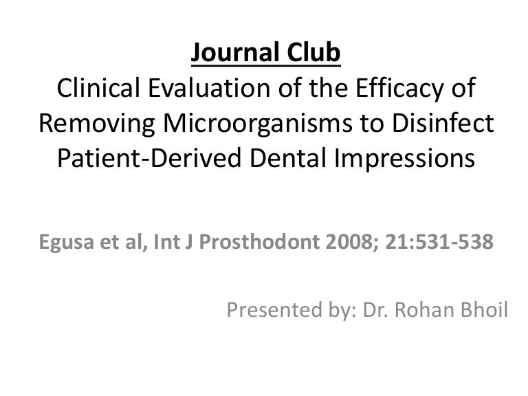 Jc impression disinfection