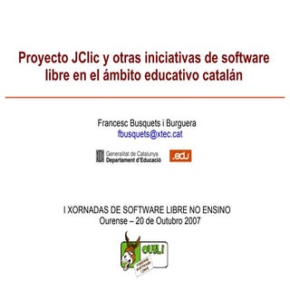JClic y otros proyectos de SL en el...