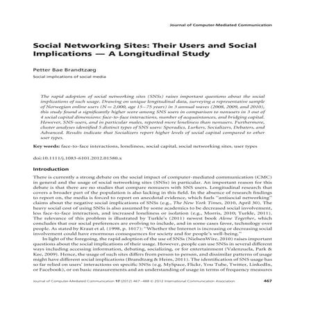 Social implications of social networking sites