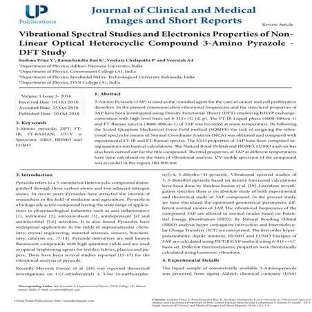 Vibrational Spectral Studies and Electronics Properties of Non-Linear Optical...