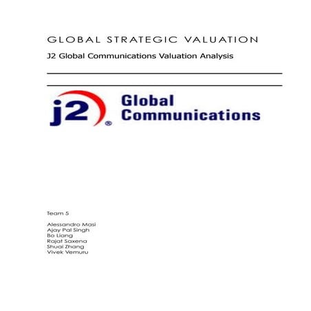 JCOM Strategic Valuation - Report