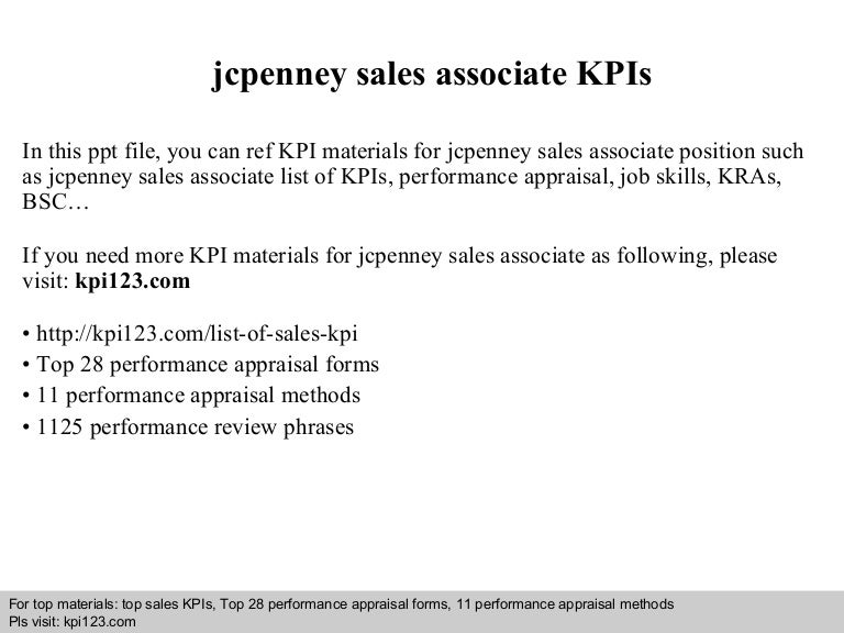 Jcpenney sales associate kpis