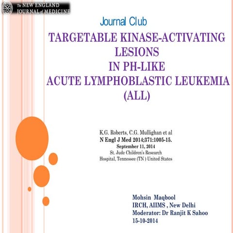 Jc, Ph-like acute lymphoblastic leukemia (ALL)