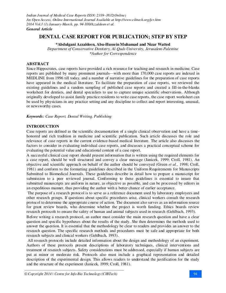 DENTAL CASE REPORT FOR PUBLICATION; STEP BY STEP