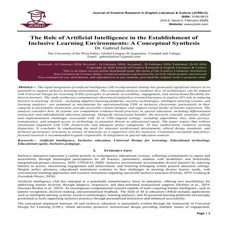 The Role of Artificial Intelligence in the Establishment of Inclusive ...