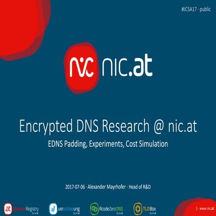 Encrypted DNS research @ nic.at