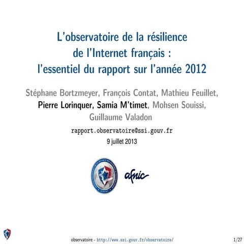 JCSA2013 07 Pierre Lorinquer & Samia M'timet - Observatoire de la résilience ...