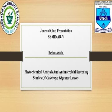 Phytochemical Analysis And Antimicrobial Screening Studies Of ...