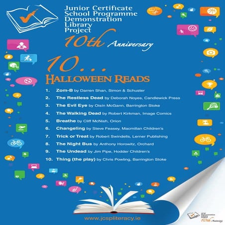 Jcsp library project  Reading promotion - 10 great halloween reads  - poster