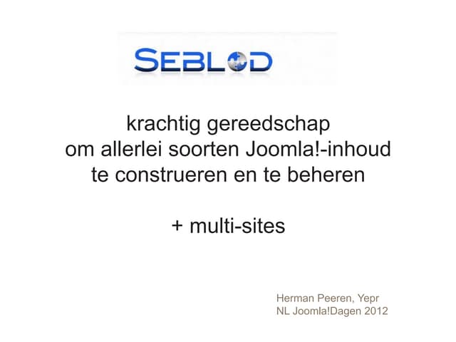 #jd12nl  Seblod 2