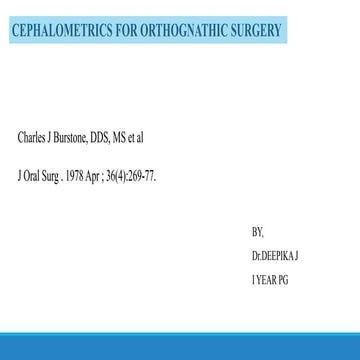 COGS Burstone analysis for orthognathic surgery