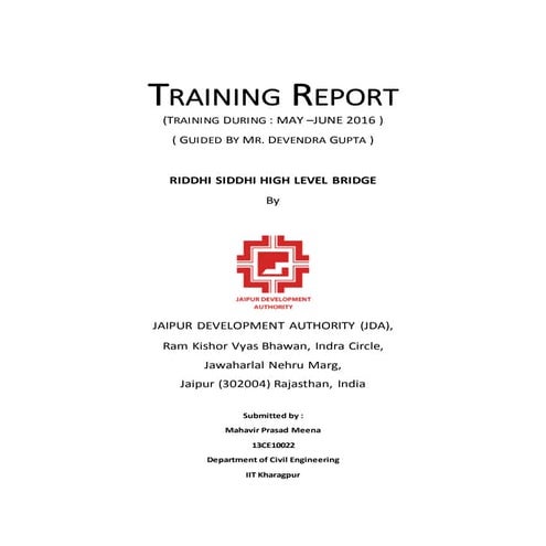 Training Report on Bridge Construction
