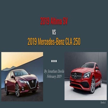 2019 Altima SV vs 2019 Mercedes CLA 250