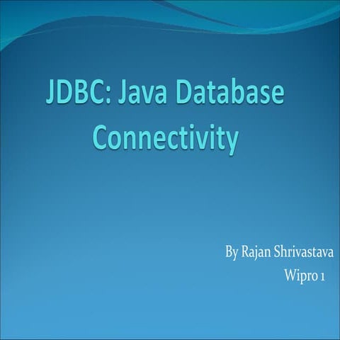 Jdbc ppt | PPT | Databases | Computer Software and Applications