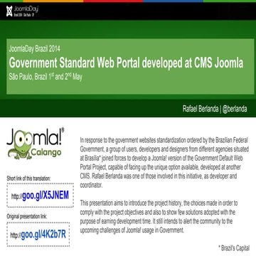 Federal Government Standard Web Portal developed at Joomla!