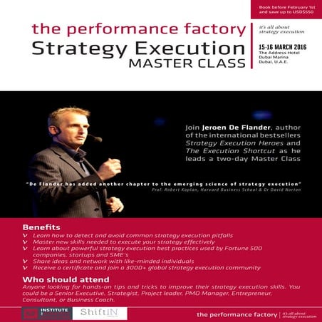 Jeroen De Flander Strategy Execution Master Class in Dubai