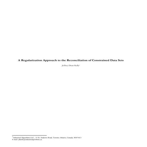 A Regularization Approach to the Reconciliation of Constrained Data Sets
