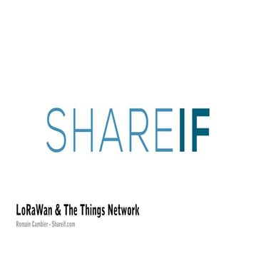 Jeudis du Libre / Lorawan & The Things Network