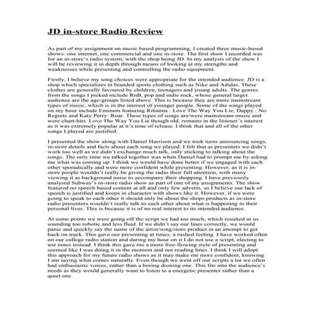 Jd radio show review