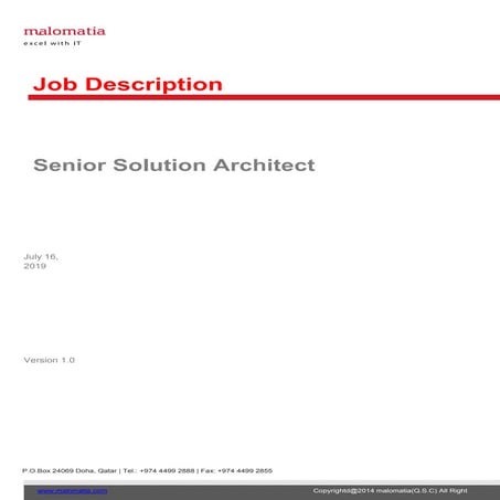 Jd sr. solution architect 