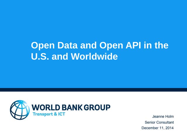 Open Data & Open API in US and Worldwide