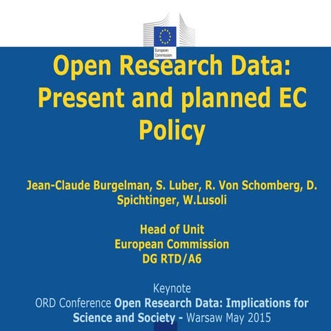 Jean claude burgelman implications of open data
