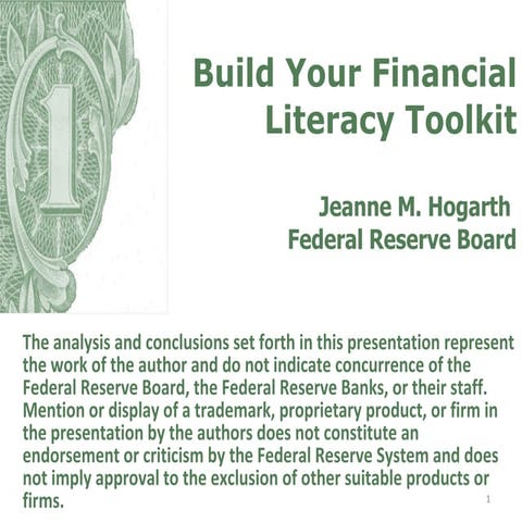 Jeanne M. Hogarth - Build Your Financial Literacy Toolkit