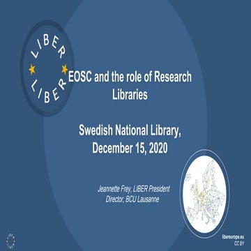 EOSC and the role of Research Libraries, Jeannette Frey