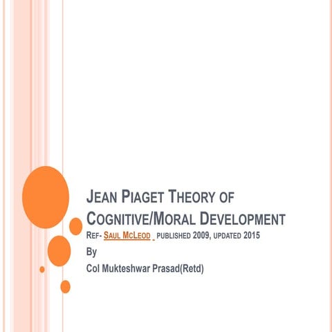 Jean Piaget Theory of Cognitive/Moral Development