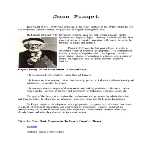 Jean piaget by sheena bernal