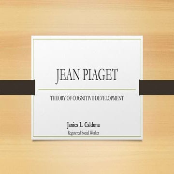 Jean piaget theory of cognitive development