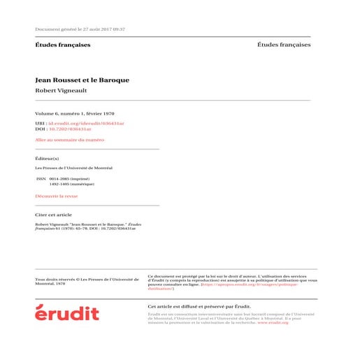Jean rousset et le baroque | PDF