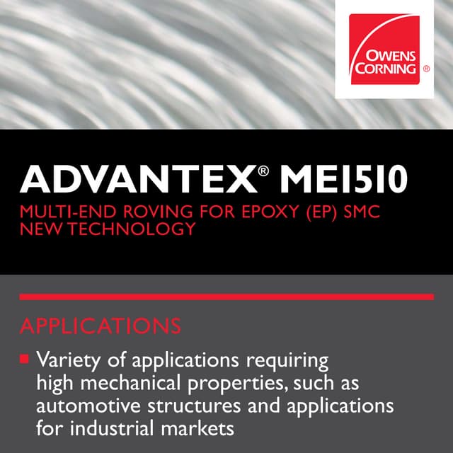 Owens Corning product panel_Advantex ME1510 roving_JEC2014 | PDF