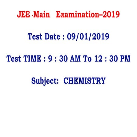 Jee main-2019 chemistry answers Key