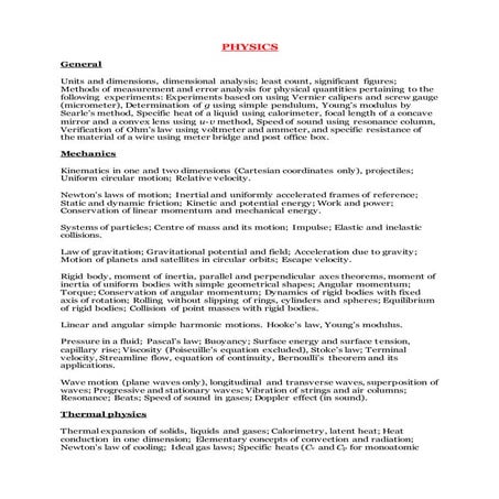 Jee advanced syllabus 2020