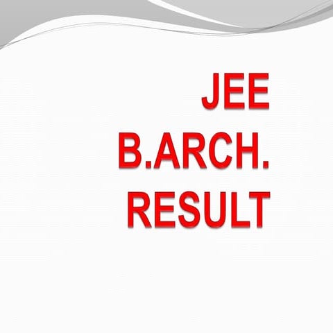 Jee b.arch. result