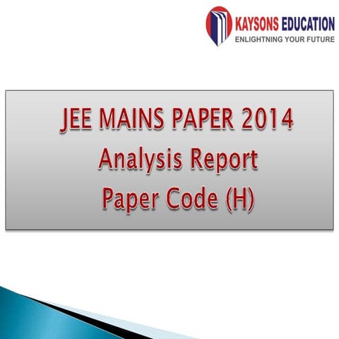 Jee main 2014 physics paper analysis, cutoff and marks distribution