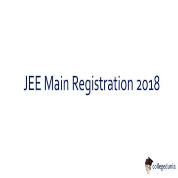 JEE Main 2018 Registration