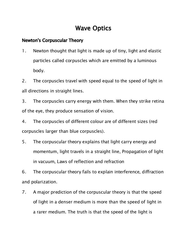 JEE Main Physics Notes Wave Optics