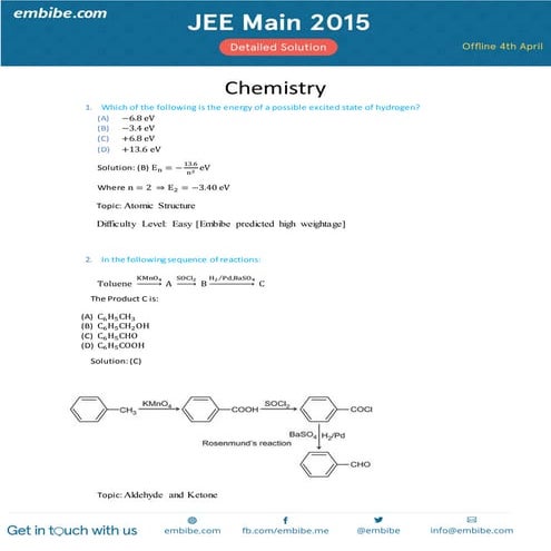 Jee main set B all questions