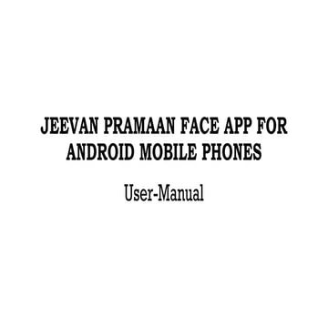 JeevanPramaan FaceApp 3 6 Installation PPT