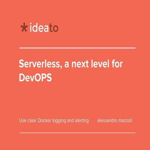 serverless, a next level for devops