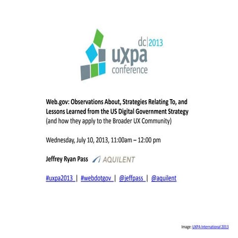 Jeff Pass UXPA 2013 Web.gov Presentation