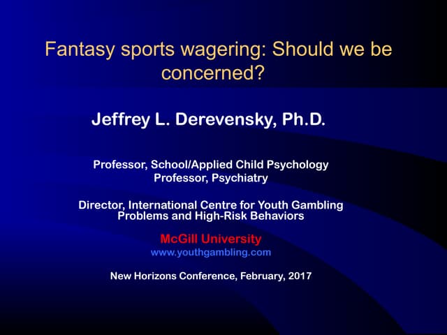 Dr. Jeffrey L. Derevensky 