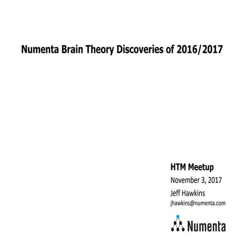 Numenta Brain Theory Discoveries of 2016/2017 by Jeff Hawkins